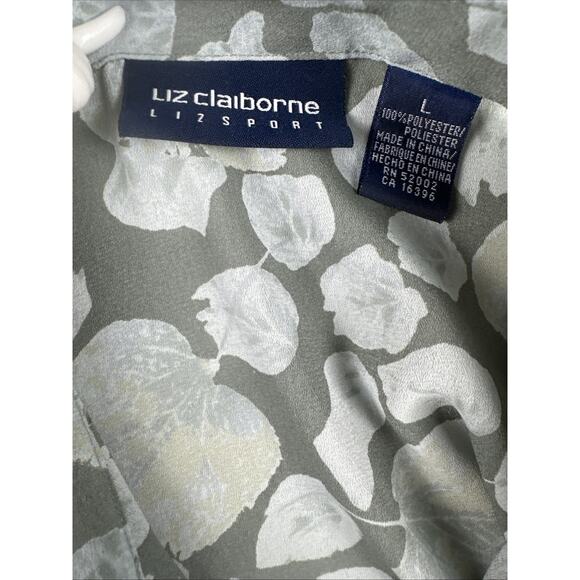 Liz Claiborne Liz Sport Womens Size L Floral Long Sleeve Button Up - Picture 4 of 8